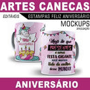 Estampas Canecas Aniversário 70 Estampas Canecas Parabéns