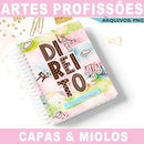 Estampas Capas Cadernos Miolos Profissões Sublimação Mockups