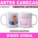 Estampas Canecas Madrinha Padrinho Editáveis Mockups Dinda