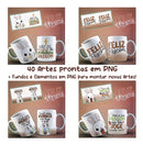 Pacote Artes Para Canecas De Porcelana Pascoa Flork +mockups