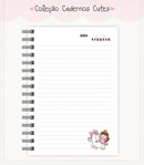 Caderno Cute Menina 6 - Arquivo Digital