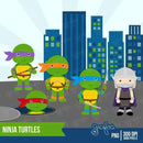 5 Kits Digital Tartarugas Ninjas Scrapbook Png + Brinde