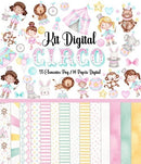 Kit Digital Circo Rosa Aquarelado
