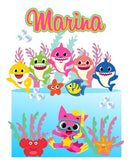 806 - Arquivo Digital Topo De Bolo Baby Shark Menina