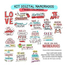 Pandoca Namorados Artes Kit Digital Frases Coloridas Mockups