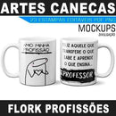 Artes Canecas Flork Profissões Editáveis Corel Mockups