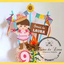 Arquivo De Corte Topo De Bolo Festa Junina Menina 01