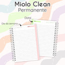 Combo Encadernação Miolo Clean Agenda Permanente 6 Cores