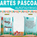 Estampas Páscoa Chocolates Almofadas Bolso Editáveis Mockups