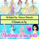 Kit Digital Png - Princesas Watercolor