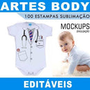 Body Baby Estampas Artes Corel Sublimação Editáveis Mockups