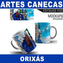 Estampas Canecas Orixás Editáveis Mockups Sublimação