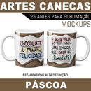 Pacote Artes Estampas Canecas Páscoa Frases Coloridas Png