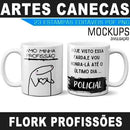Artes Canecas Flork Profissões Editáveis Corel Mockups