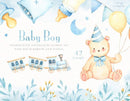 Baby Boy Ursinho Aquarela Kit Digital
