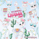 Kit Digital Lhama Baby Aquarela 1
