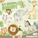 Kit Digital África Safari Aquarela 9