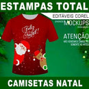 Pacote 15 Artes Sublimação Total Natal Camisetas Mockups