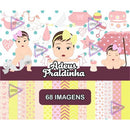 Kit Digital Adeus Fraldinha Menina  Arquivo Png