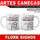 Pacote Artes Canecas Flork Signos Mockups Estampas Editáveis