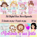 Kit Digital Circo Rosa Aquarela