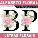 Pacote Artes Letras Personalizadas Alfabeto Floral Flores