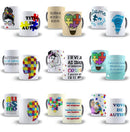 Arte Caneca Autismo Completo Sublimação Arquivo Cdr + Png
