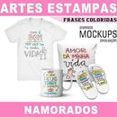Artes Kit Digital Pandoca Frases Coloridas Namorados Mockups