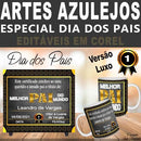 Estampas Azulejos Canecas Dia Dos Pais Sublimação Editáveis