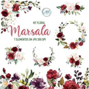 Kit Digital Floral Marsala