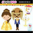 Kit Digital Bela E A Fera 02 Scrapbook Arquivo Png