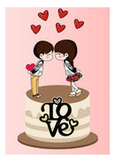 Topo De Bolo Casal Cute - Arquivo Digital