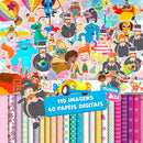 Kit Digital Mundo Bita Scrapbook Arquivo Png + Brinde