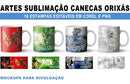 Pack 108 Artes Sublimação Canecas Umbanda Orixás+ Mockups