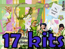 17 Kits Scrapbook Digital Sininho Png Papel Digital