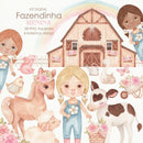Kit Digital Fazendinha Menina Aquarela Png Imagens Scrapbook
