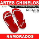 Artes Namorados Chinelos Kit 2 Sublimação Mockups