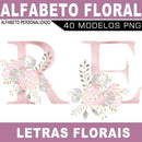 Pacote Artes Letras Personalizadas Alfabeto Floral Flores