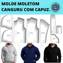 Molde Blusa Moletom Canguru Com Capuz Masculino E Feminino