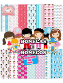 Bonecas E Bonecos Kit Digital Papeis E Elementos Em Png