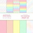 40 Papéis Digitais + 75 Pngs Pop It Fidget Toys Cores Candy