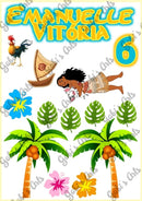 Arquivo De Corte Tema Moana 1 (para Topo De Bolo) Em Pdf