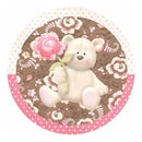 Kit Ursinha Marrom E Rosa Papel Digital Elementos + Brinde