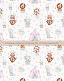 Kit Digital Circo Rosa Em Aquarela Ilustrações Png Scrapbook