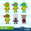 5 Kits Digital Tartarugas Ninjas Scrapbook Png + Brinde