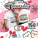 Estampas Frases Ilustradas Png Namorados Sublimação Pct3