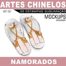 Artes Namorados Chinelos Kit 2 Sublimação Mockups