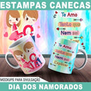 Artes Canecas Namorados 170 Estampas Editáveis Mockups Jul