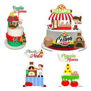Arquivo  Corte Topo De Bolo - Pizza 04 Temas Combo arquivospersonalizados