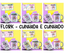 Artes Para Canecas Flork Cunhada E Cunhado Com Mockups